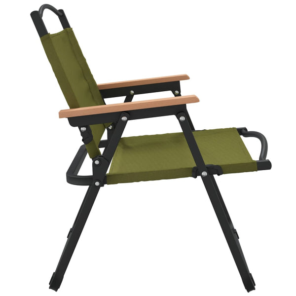 vidaXL Camping Chairs 2 pcs Green 54x43x59 cm Oxford Fabric