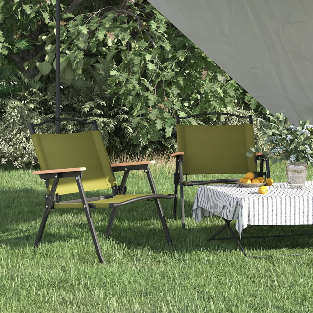 vidaXL Camping Chairs 2 pcs Green 54x43x59 cm Oxford Fabric