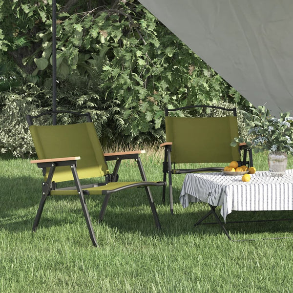 vidaXL Camping Chairs 2 pcs Green 54x43x59 cm Oxford Fabric
