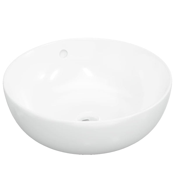 vidaXL Sink White 44x17 cm Ceramic Round