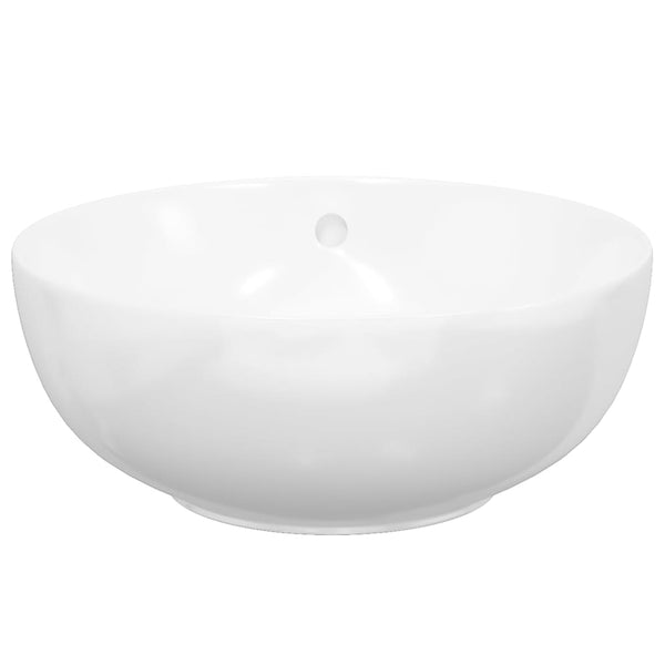 vidaXL Sink White 44x17 cm Ceramic Round