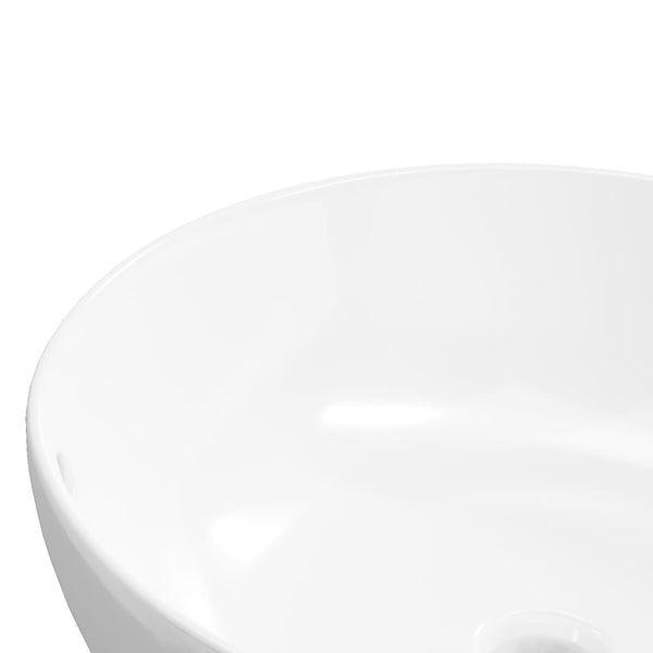 vidaXL Sink White 44x17 cm Ceramic Round