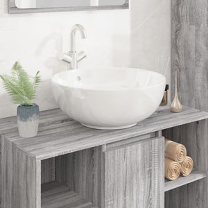 vidaXL Sink White 44x17 cm Ceramic Round