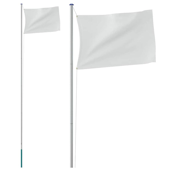 vidaXL Sectional Flagpole Silver 6.08 m Aluminum
