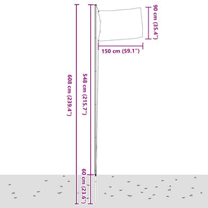vidaXL Sectional Flagpole Silver 6.08 m Aluminum