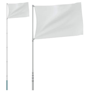 vidaXL Telescopic Flagpole Silver 5.5 m Aluminum