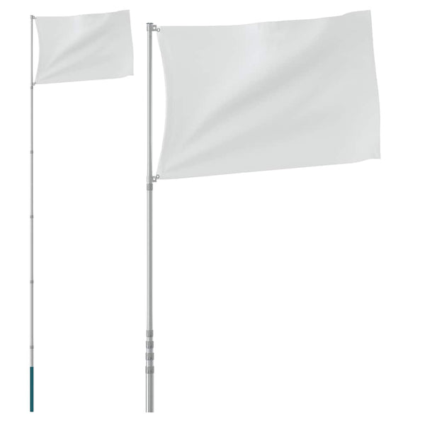 vidaXL Telescopic Flagpole Silver 5.5 m Aluminum
