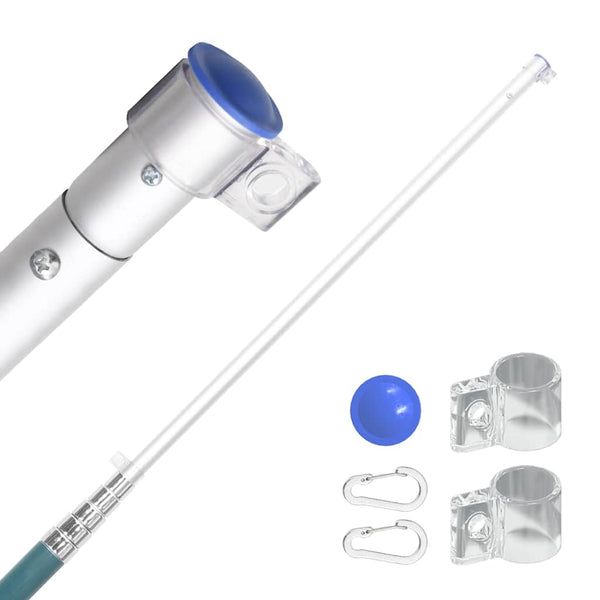 vidaXL Telescopic Flagpole Silver 5.5 m Aluminum