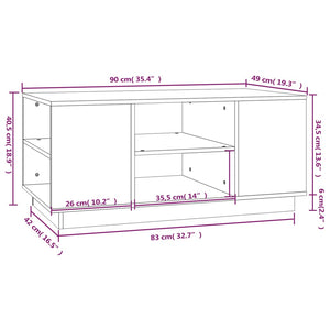 Couchtisch Kiefer Massivholz 90x49 cm