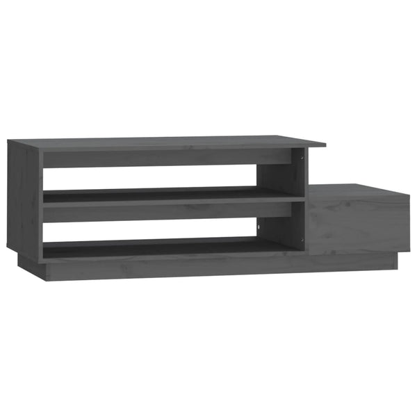 Grauer Couchtisch 120 cm Kiefer Massivholz