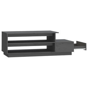 Grauer Couchtisch 120 cm Kiefer Massivholz