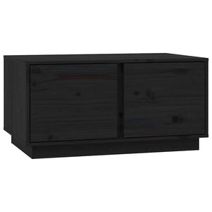 Schwarzer Couchtisch Kiefer Massivholz 80x50 cm