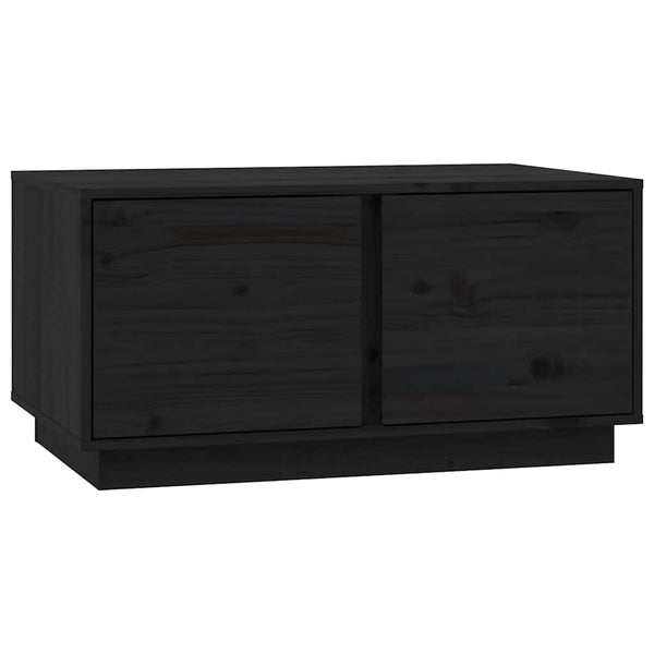 Schwarzer Couchtisch Kiefer Massivholz 80x50 cm
