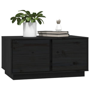 Schwarzer Couchtisch Kiefer Massivholz 80x50 cm