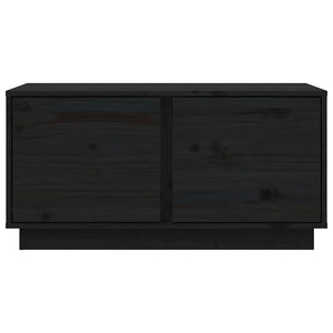 Schwarzer Couchtisch Kiefer Massivholz 80x50 cm