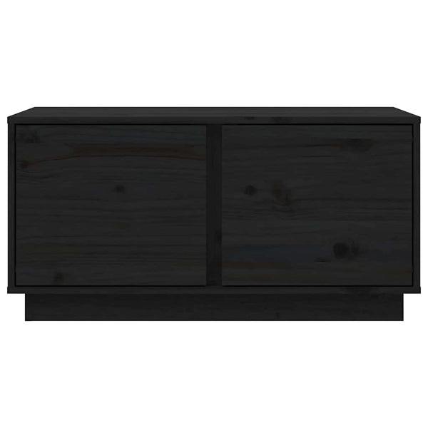 Schwarzer Couchtisch Kiefer Massivholz 80x50 cm