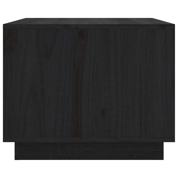 Schwarzer Couchtisch Kiefer Massivholz 80x50 cm