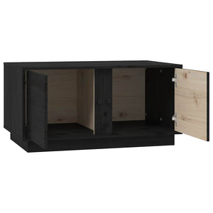 Schwarzer Couchtisch Kiefer Massivholz 80x50 cm