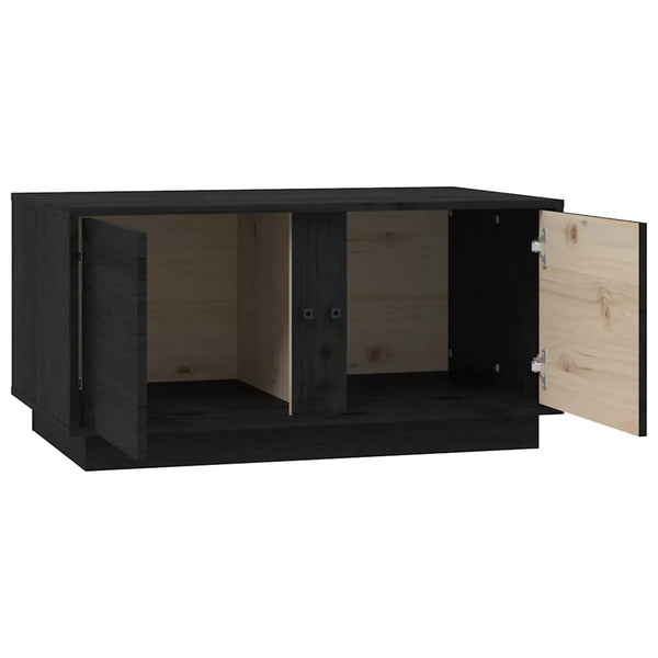 Schwarzer Couchtisch Kiefer Massivholz 80x50 cm