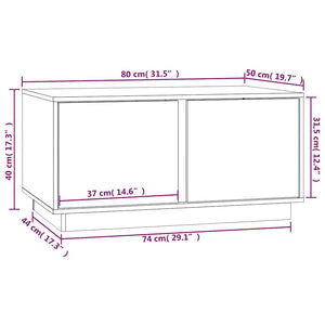 Schwarzer Couchtisch Kiefer Massivholz 80x50 cm