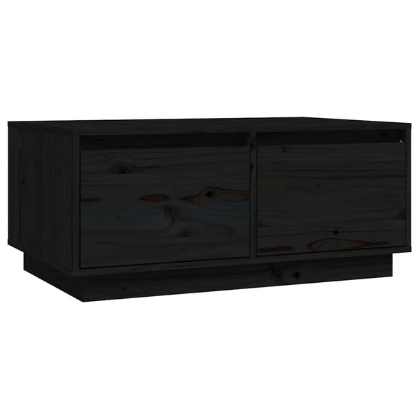 Schwarzer Couchtisch Kiefer 80x50 cm