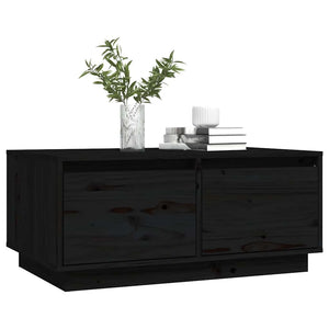 Schwarzer Couchtisch Kiefer 80x50 cm