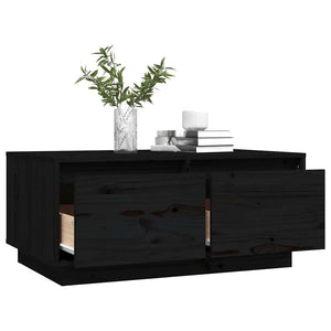 Schwarzer Couchtisch Kiefer 80x50 cm