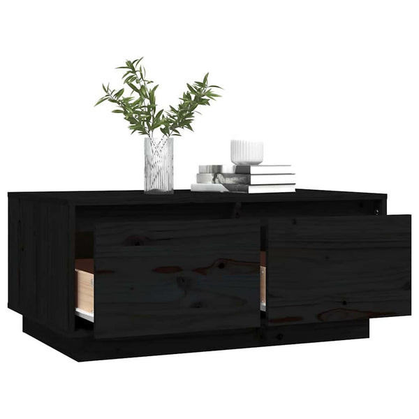 Schwarzer Couchtisch Kiefer 80x50 cm
