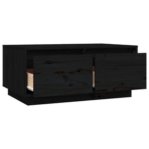 Schwarzer Couchtisch Kiefer 80x50 cm