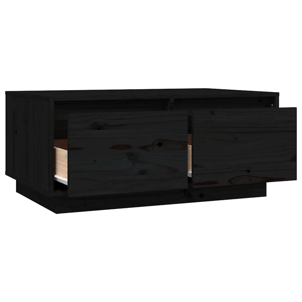 Schwarzer Couchtisch Kiefer 80x50 cm
