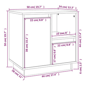 Nachttisch Kiefer Massivholz 50x50 cm