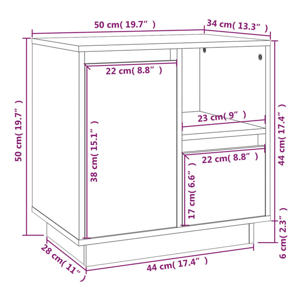 Nachttisch Kiefer Massivholz 50x50 cm