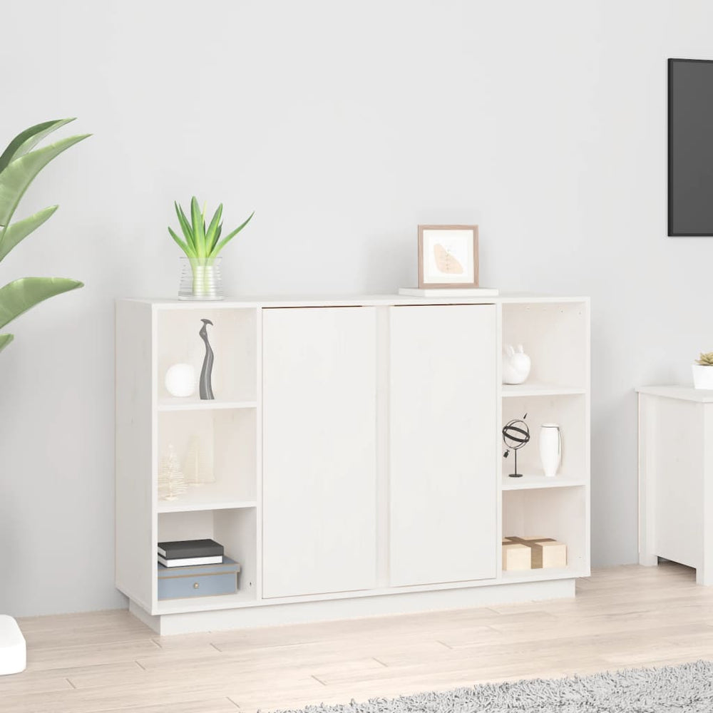 Sideboard Weiß 120 cm Kiefer Massivholz