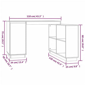 Massivholz Schreibtisch Kiefer 110x50 cm