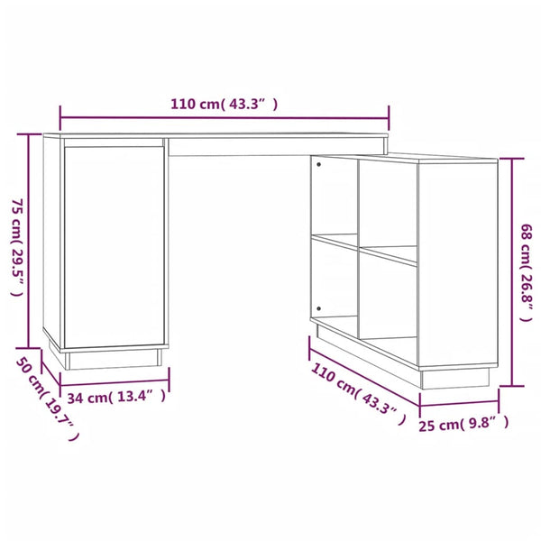 Massivholz Schreibtisch Kiefer 110x50 cm