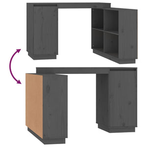 Grauer Kiefer Massivholz Schreibtisch 110x50 cm