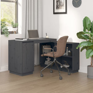 Grauer Kiefer Massivholz Schreibtisch 110x50 cm