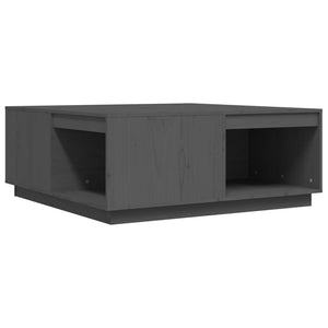 Grauer Couchtisch Kiefer Massivholz 100x101 cm