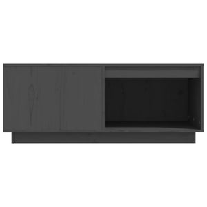 Grauer Couchtisch Kiefer Massivholz 100x101 cm