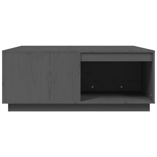 Grauer Couchtisch Kiefer Massivholz 100x101 cm