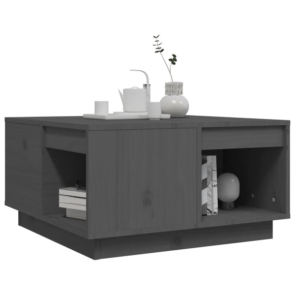 vidaXL Coffee Table Grey 60x61x32.5 cm Solid Pine Wood