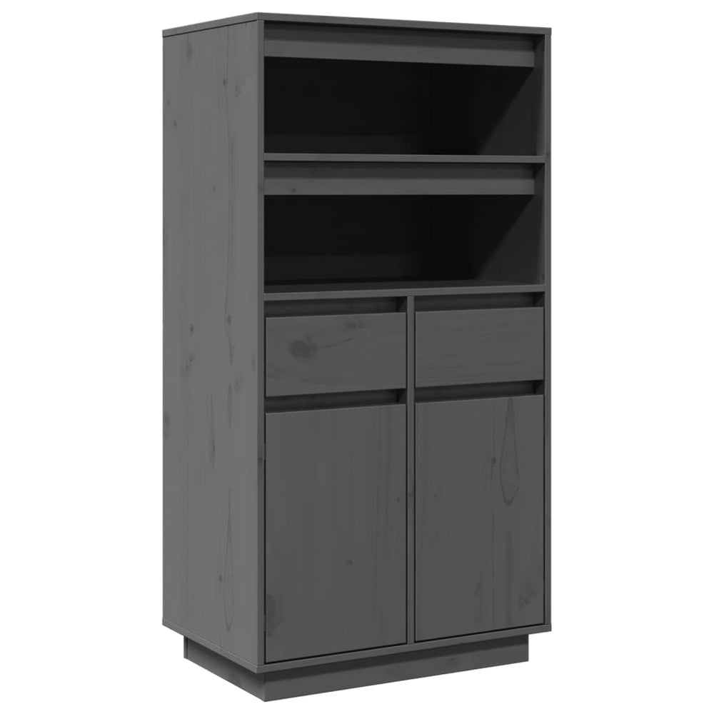 vidaXL Highboard Grey 60x40x116.5 cm Solid Pine Wood