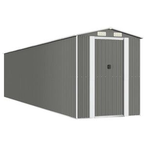 vidaXL Tool Shed Light Gray 192x855x223 cm Galvanized Steel