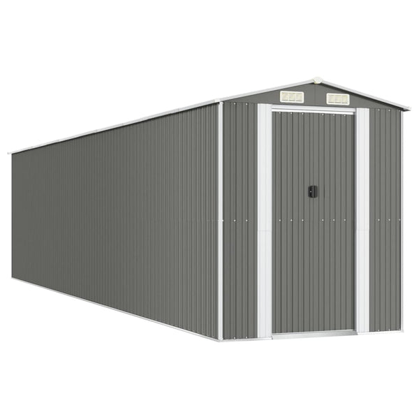 vidaXL Tool Shed Light Gray 192x855x223 cm Galvanized Steel