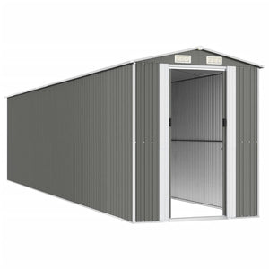 vidaXL Tool Shed Light Gray 192x855x223 cm Galvanized Steel