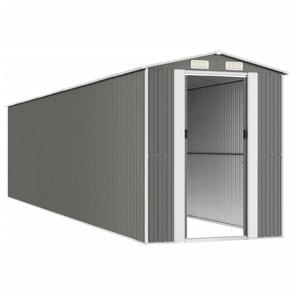 vidaXL Tool Shed Light Gray 192x855x223 cm Galvanized Steel