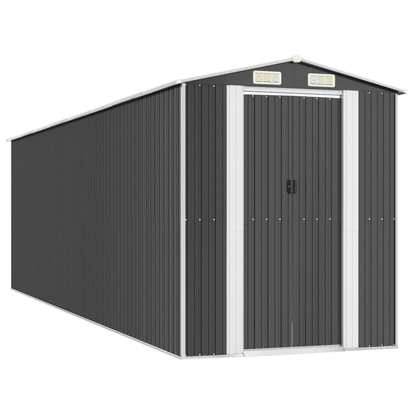 vidaXL Tool Shed Anthracite 192x689x223 cm Galvanized Steel