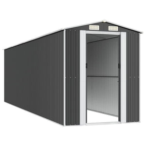 vidaXL Tool Shed Anthracite 192x689x223 cm Galvanized Steel