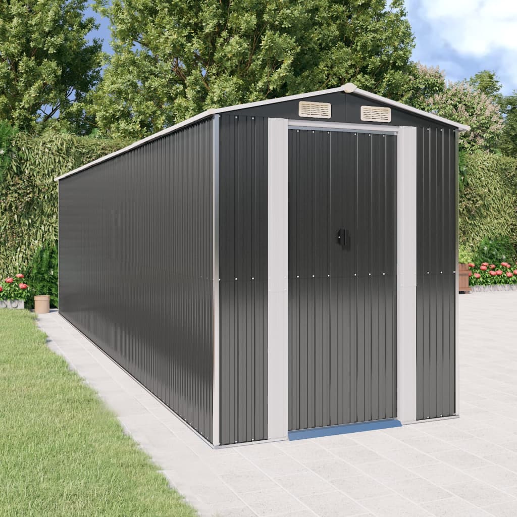 vidaXL Tool Shed Anthracite 192x689x223 cm Galvanized Steel