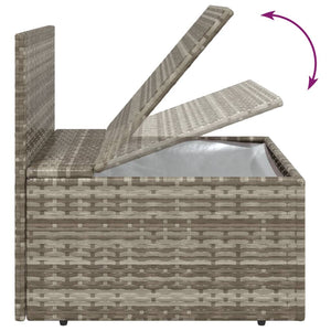Garten-Mittelsofa mit Kissen Grau 57x57x56 cm Poly Rattan